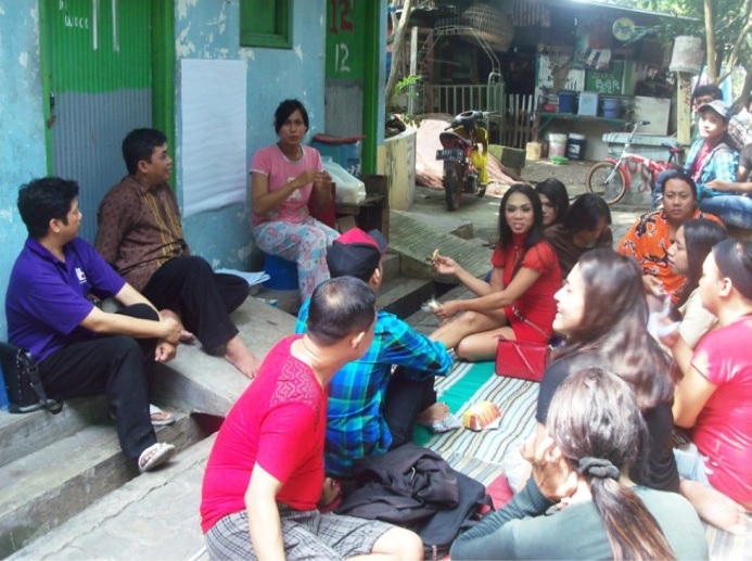 Pertemuan Community based organisation (CBO) Blok M. . Blok M adalah singkatan dari Blok Margomulyo, sebuah area di Surabaya / Irmia